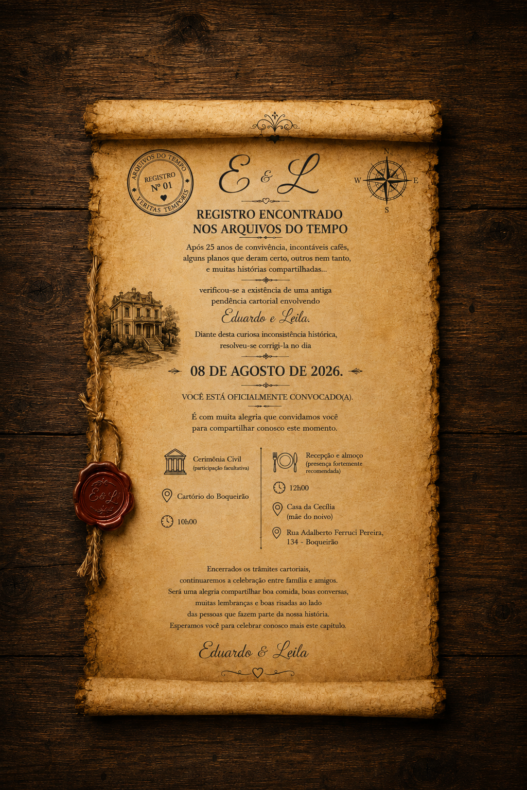 Convite de Eduardo e Leila